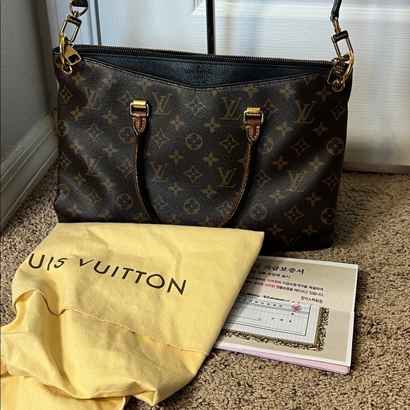 3346 Louis Vuitton Monogram Handbag Pallas MM - Picture 2 of 12